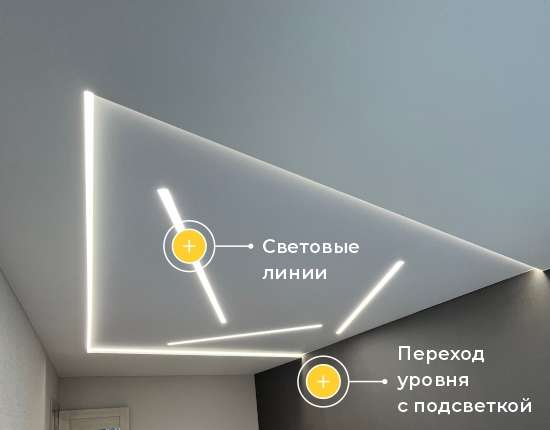 Натяжной потолок в спальне